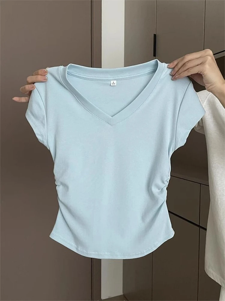 Y2k Summer Women Short Sleeve T Shirt Regular Shoulder Slim Fit Shaping Waist Cropped Casual Basic Tee 2026
Y2k Summer Women Short Sleeve T Shirt Regular Shoulder Slim Fit Shaping Waist Cropped Casual Basic Tee 2026