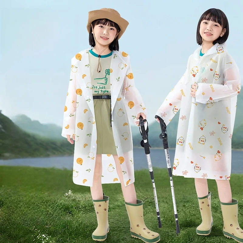 Новый удлиненный цельный дождевик из ЭВА для детей, многоразовый, непромокаемый, с принтом фруктов и животных, для путешествий, детский дождевик-пончо
Новый удлиненный цельный дождевик из ЭВА для детей, многоразовый, непромокаемый, с принтом фруктов и животных, для путешествий, детский дождевик-пончо