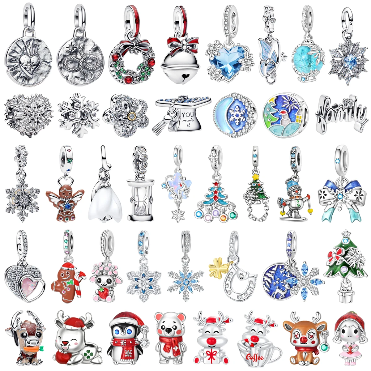 Hot Sale 925 Sterling Silver Charm Snowflake Reindeer Christmas Tree Bead Pendant fit Women DIY Bracelet Necklace Jewelry Gift
Hot Sale 925 Sterling Silver Charm Snowflake Reindeer Christmas Tree Bead Pendant fit Women DIY Bracelet Necklace Jewelry Gift