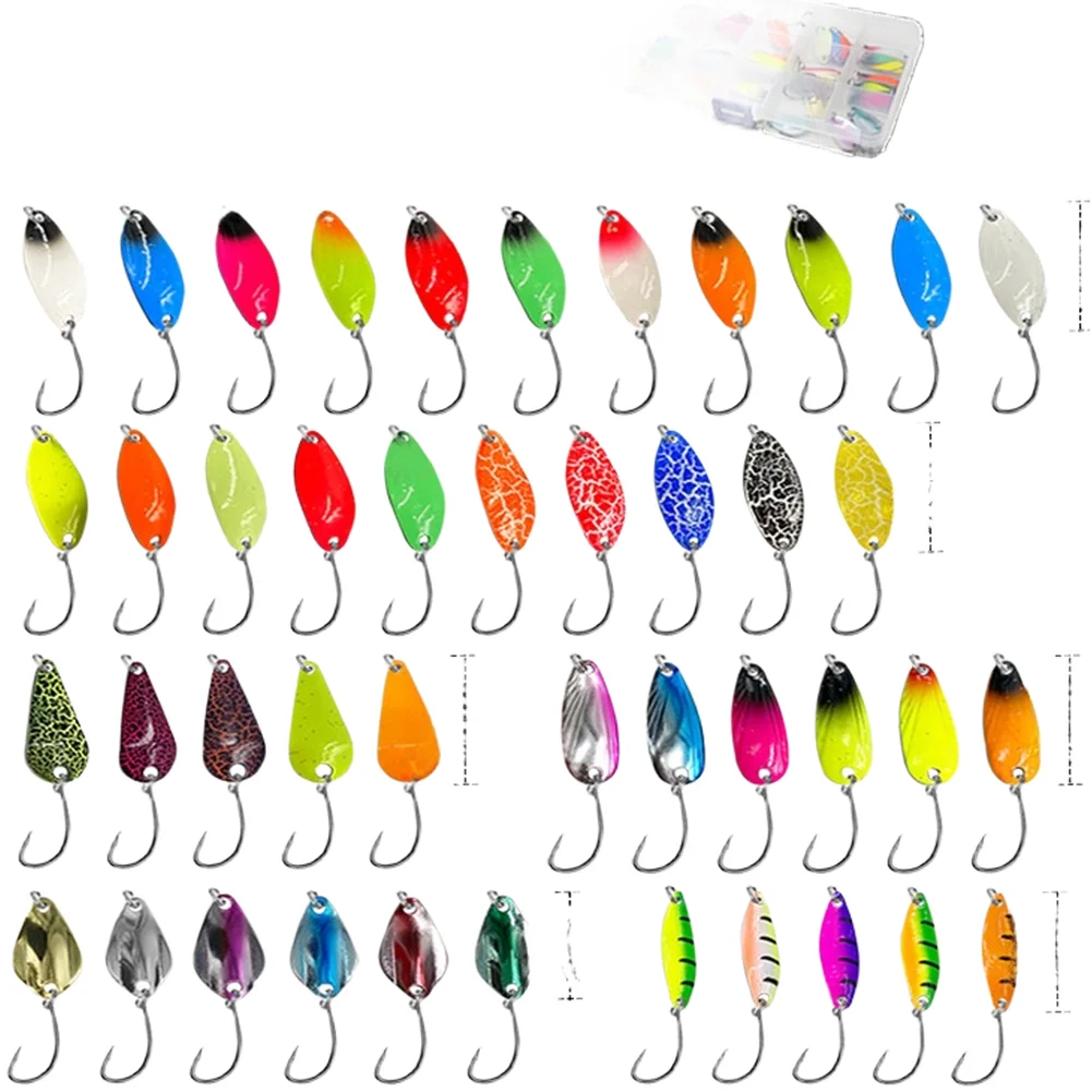 43pcs Fishing Lure Set Spoon Spinner Bait for Bass Trout with Hooks Metal Construction Multiple Sizes 17.4x10x2.3cm 13x7x2.3cm
43pcs Fishing Lure Set Spoon Spinner Bait for Bass Trout with Hooks Metal Construction Multiple Sizes 17.4x10x2.3cm 13x7x2.3cm