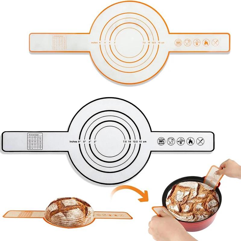 Silicone Bread Sling for Dutch Oven Reusable Long Handle Baking Mat Nonstick Sourdough Baking Mat Dutch Oven Baking Liner Tool
Silicone Bread Sling for Dutch Oven Reusable Long Handle Baking Mat Nonstick Sourdough Baking Mat Dutch Oven Baking Liner Tool