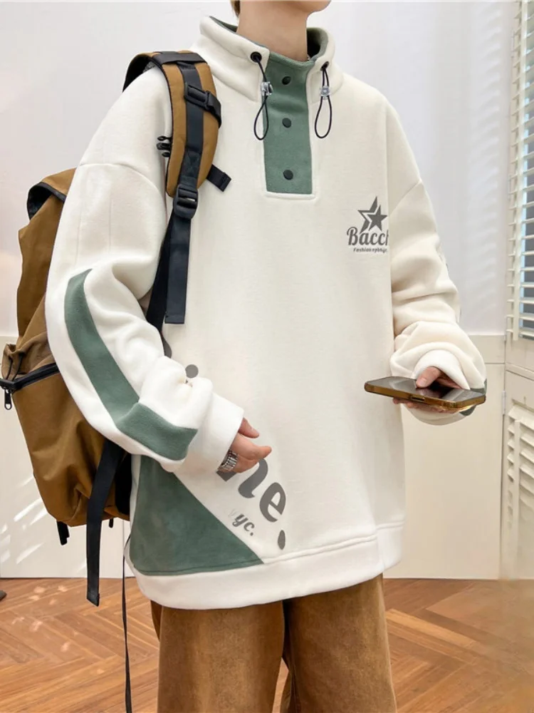 Men's Thiened Fce Hoodie f High Collar Autumn Winter Warm Base irt American High Street Sle Youth Casual Long Sve
Men's Thiened Fce Hoodie f High Collar Autumn Winter Warm Base irt American High Street Sle Youth Casual Long Sve