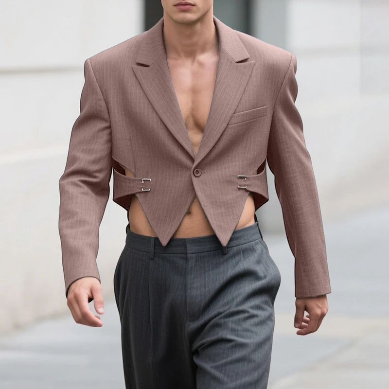 INCERUN мужской нерегулярный пиджак с лацканами и длинным рукавом на одной пуговице, полосатые укороченные пальто, мужская уличная одежда, модный повседневный костюм Mlae 2025, S-3XL
INCERUN мужской нерегулярный пиджак с лацканами и длинным рукавом на одной пуговице, полосатые укороченные пальто, мужская уличная одежда, модный повседневный костюм Mlae 2025, S-3XL