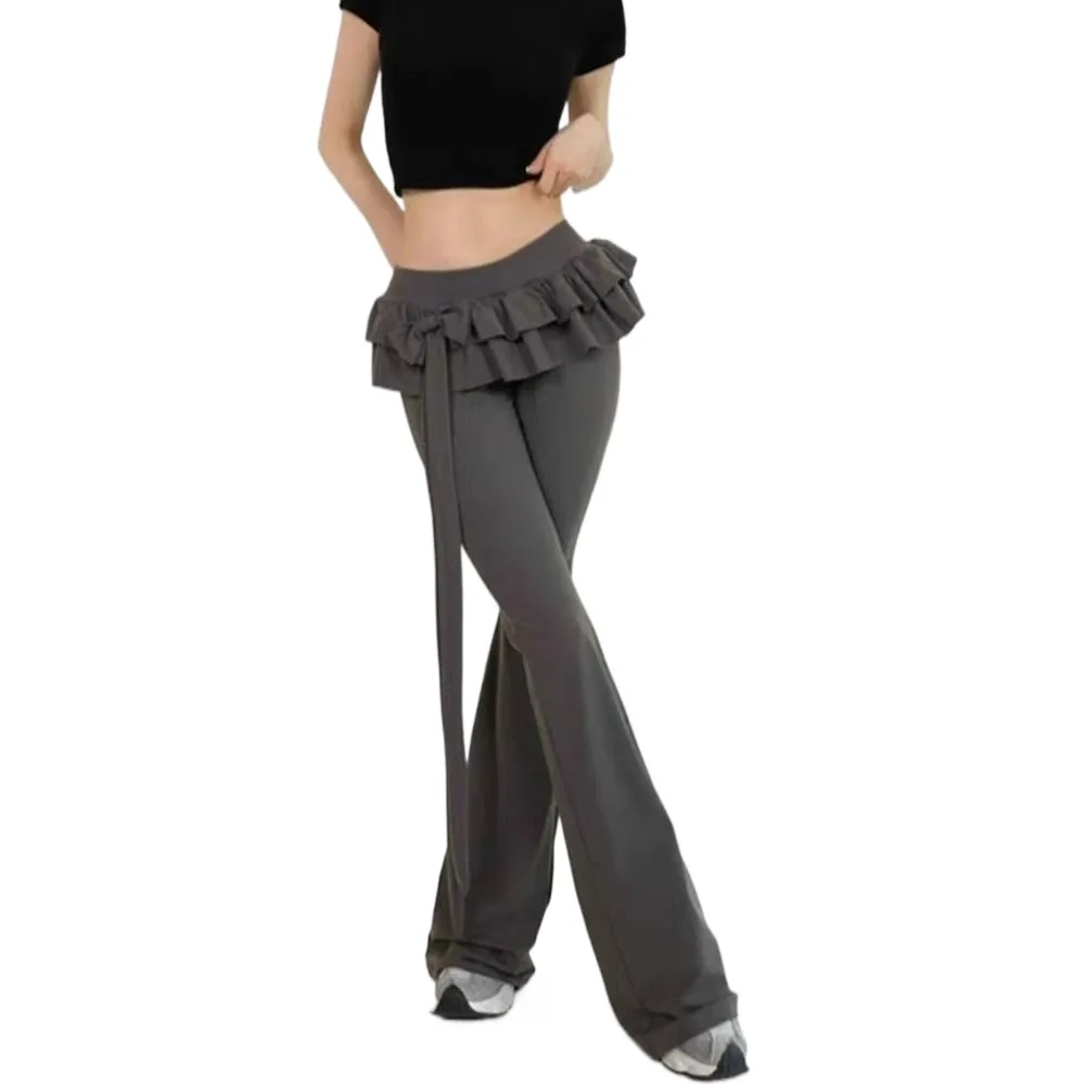 Ice Silk Apron Skirt Flared Pants Low Waist Bowknot Tassel Ruffle Wide Leg Pants Slim Fit Y2k Casual Pants for Women Streetwear
Ice Silk Apron Skirt Flared Pants Low Waist Bowknot Tassel Ruffle Wide Leg Pants Slim Fit Y2k Casual Pants for Women Streetwear