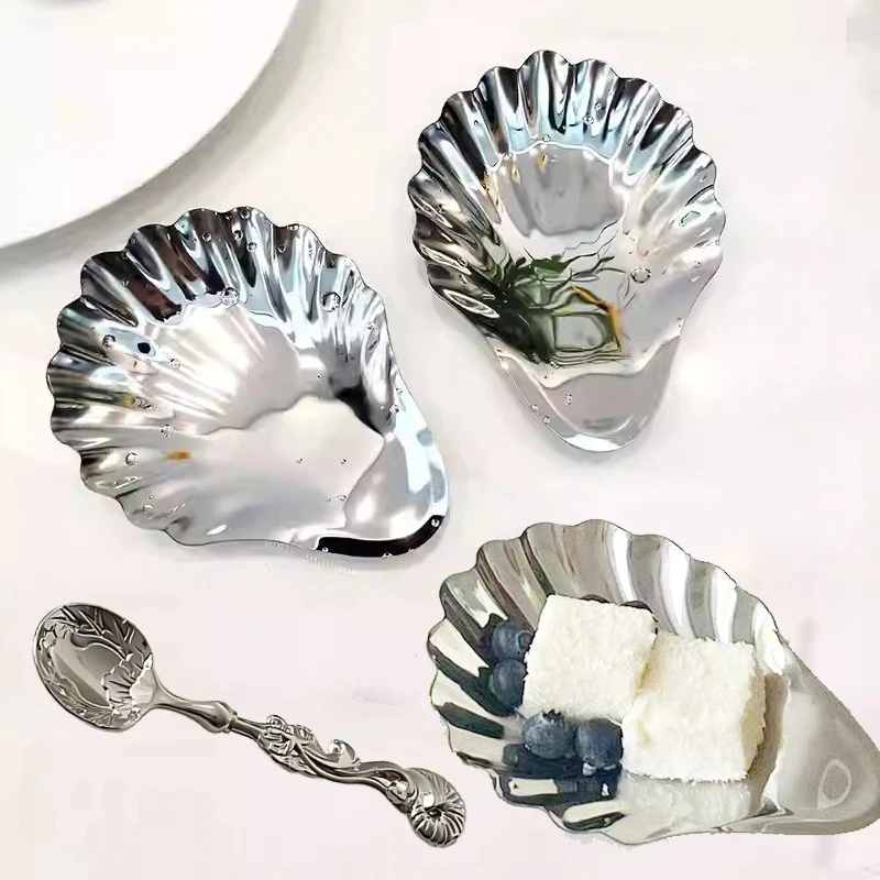 Shell Shaped Stainless Steel Plate Dish Metal Cheese Dessert Tray Tea Snack Fruit Dish Jewelry Storage Soap Box Table Decoration
Shell Shaped Stainless Steel Plate Dish Metal Cheese Dessert Tray Tea Snack Fruit Dish Jewelry Storage Soap Box Table Decoration
