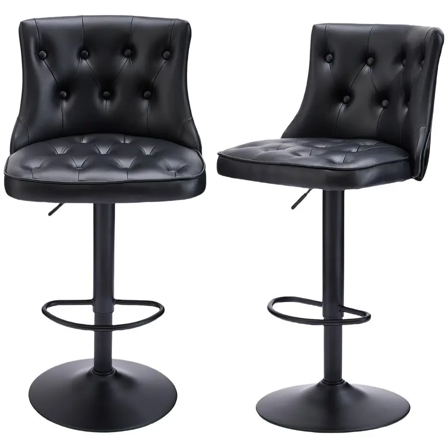 Stools Set of 2, Adjustable Swivel Bar Stools with Backs, 2534 Counter Height Bar Stools for Kitchen Island, Black Faux Leather
Stools Set of 2, Adjustable Swivel Bar Stools with Backs, 2534 Counter Height Bar Stools for Kitchen Island, Black Faux Leather