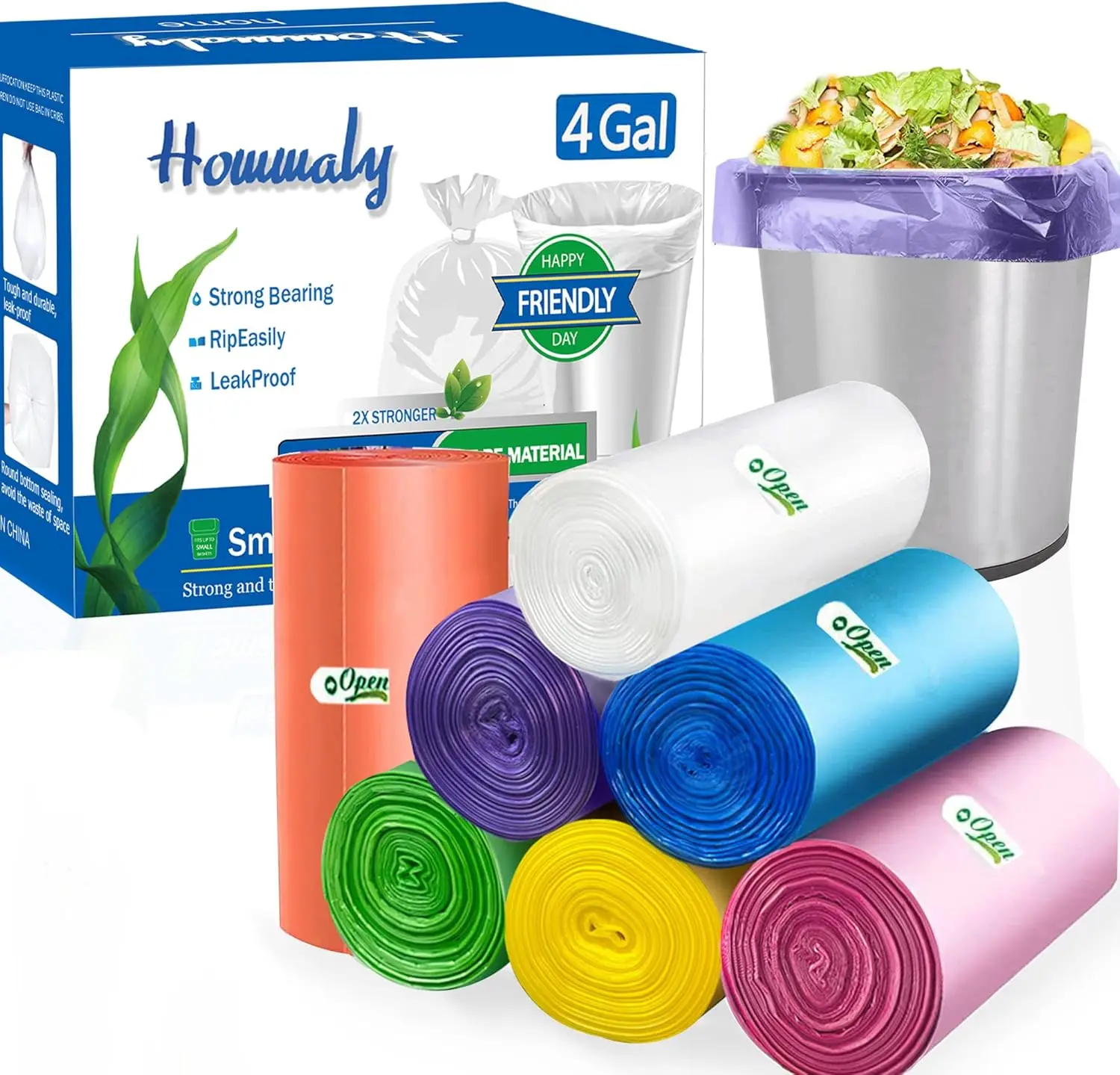 4 Gallon Small Trash Bags, 350 Count, Multicolor, Strong, Leakproof, 18 x 20.5 in
4 Gallon Small Trash Bags, 350 Count, Multicolor, Strong, Leakproof, 18 x 20.5 in
