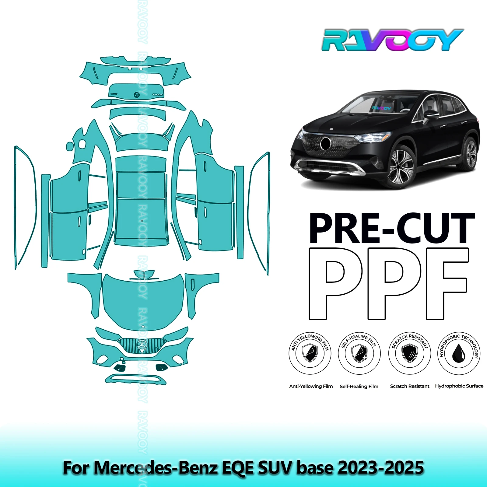 Full Vehicle Clear Bra Precut PPF Paint Protection Film For Mercedes-Benz EQE SUV base 2023-2025
Full Vehicle Clear Bra Precut PPF Paint Protection Film For Mercedes-Benz EQE SUV base 2023-2025