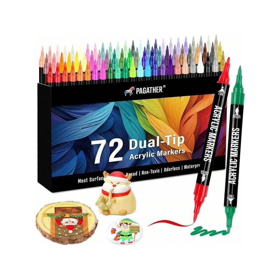 24 Colors Acrylic Paint Markers, Dual Tip With Fine Tip And Brush Tip Pens Stone, Wood, Calligraphy, Canvas, Ceramic, Metal, Gl
24 Colors Acrylic Paint Markers, Dual Tip With Fine Tip And Brush Tip Pens Stone, Wood, Calligraphy, Canvas, Ceramic, Metal, Gl