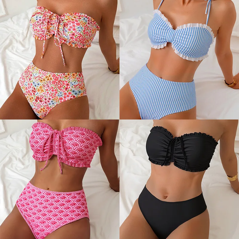 Hot-Selling Tight-Fitting Two-Piece Strapless Ruffled Halter Swimsuit Bikini Set
Hot-Selling Tight-Fitting Two-Piece Strapless Ruffled Halter Swimsuit Bikini Set