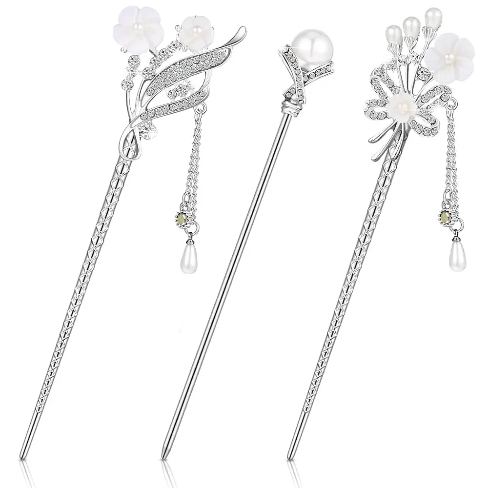 3 Pieces Chinese Hair Stick Japanese Hairpin Hair Chopsticks for Women Pearl Rhinestone Flower Hair Accessories Vintage Tass
3 Pieces Chinese Hair Stick Japanese Hairpin Hair Chopsticks for Women Pearl Rhinestone Flower Hair Accessories Vintage Tass