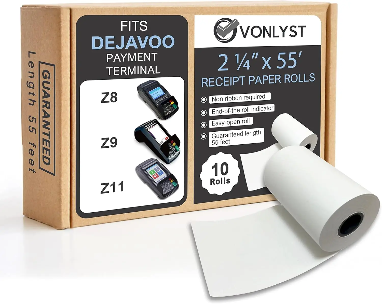 Thermal Paper Rolls for POS Printers - 2 1/4 x 55 BPA-Free with Red Warning Stripe, 10 Pack
Thermal Paper Rolls for POS Printers - 2 1/4 x 55 BPA-Free with Red Warning Stripe, 10 Pack