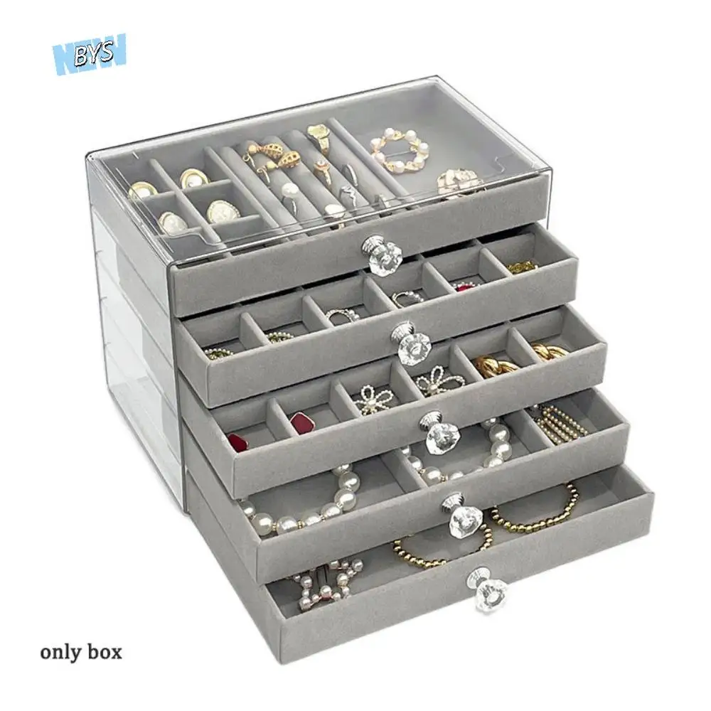 Large Capacity Velvet Jewelry Box Transparent Earrings Necklaces Jewelry Storage Box Rings Bracelets Multi-layer
Large Capacity Velvet Jewelry Box Transparent Earrings Necklaces Jewelry Storage Box Rings Bracelets Multi-layer