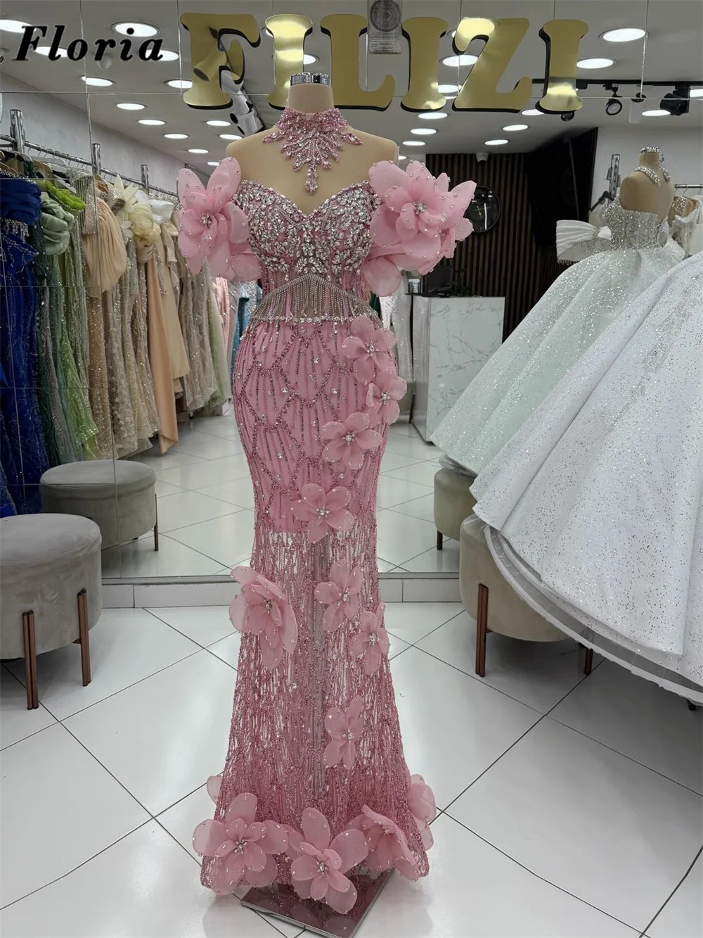 Customized Blue Mermaid Prom Dresses 3D Floral Women Beaded Evening Dress Robes De Soiree Sheer Neck Wedding Party Gowns 2026
Customized Blue Mermaid Prom Dresses 3D Floral Women Beaded Evening Dress Robes De Soiree Sheer Neck Wedding Party Gowns 2026