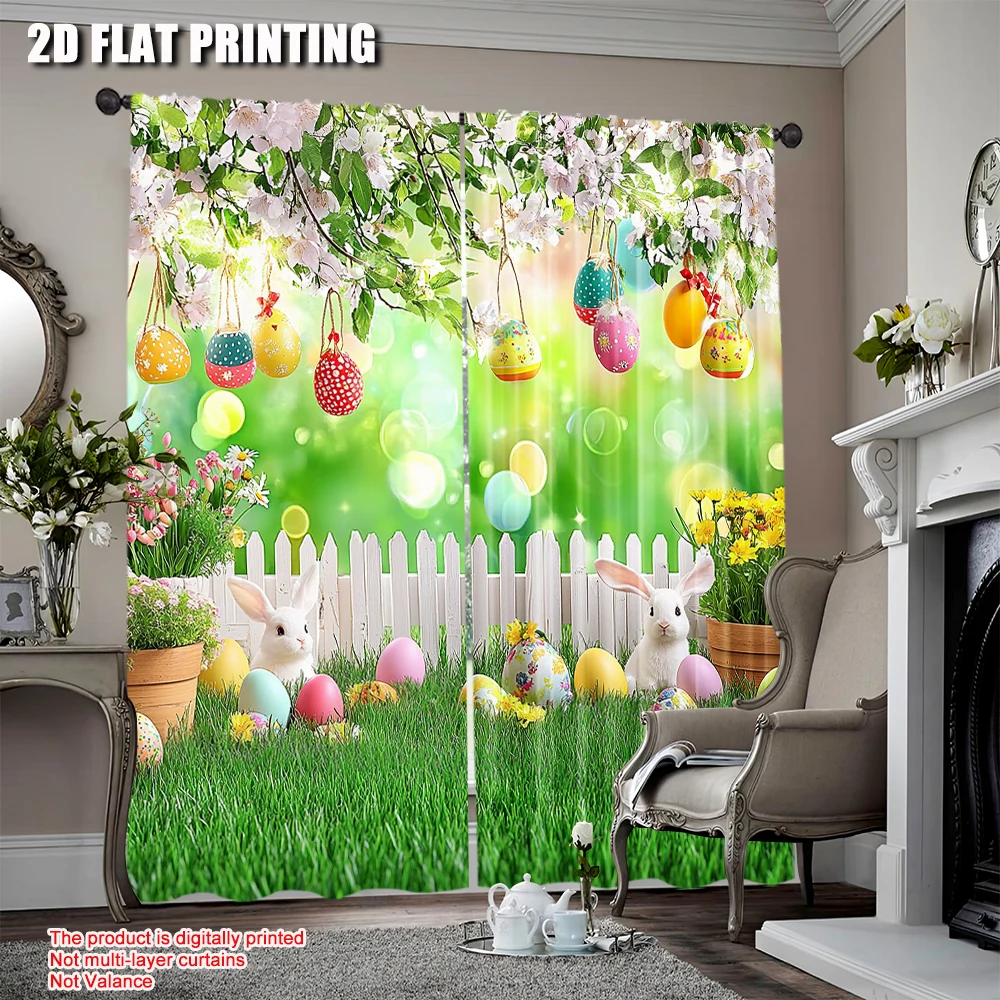 2PCs Spring Easter cursor Garden Green law Grass Floral Fence Rabbit Window Drapes suit For Bedroom livingroom
2PCs Spring Easter cursor Garden Green law Grass Floral Fence Rabbit Window Drapes suit For Bedroom livingroom