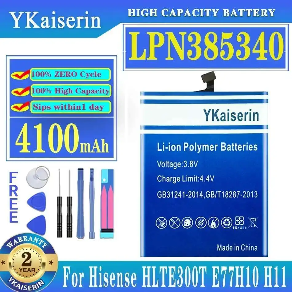 Аккумулятор мобильного телефона 4100 мАч LPN385340 для Hisense HLTE300T E77 E77M H10 H11 HLTEM800, долговечная быстрая зарядка
Аккумулятор мобильного телефона 4100 мАч LPN385340 для Hisense HLTE300T E77 E77M H10 H11 HLTEM800, долговечная быстрая зарядка
