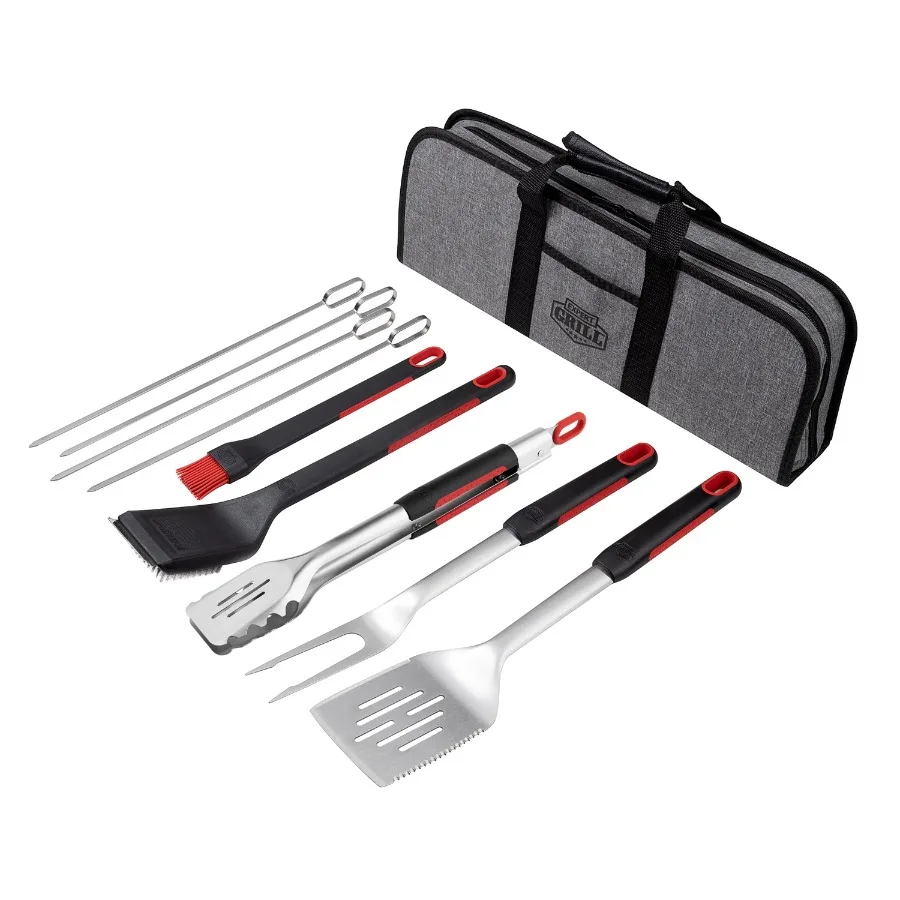 Grilling Accessories BBQ Grill Tools Set, 10 Pieces Stainless Steel Grill Kit
Grilling Accessories BBQ Grill Tools Set, 10 Pieces Stainless Steel Grill Kit