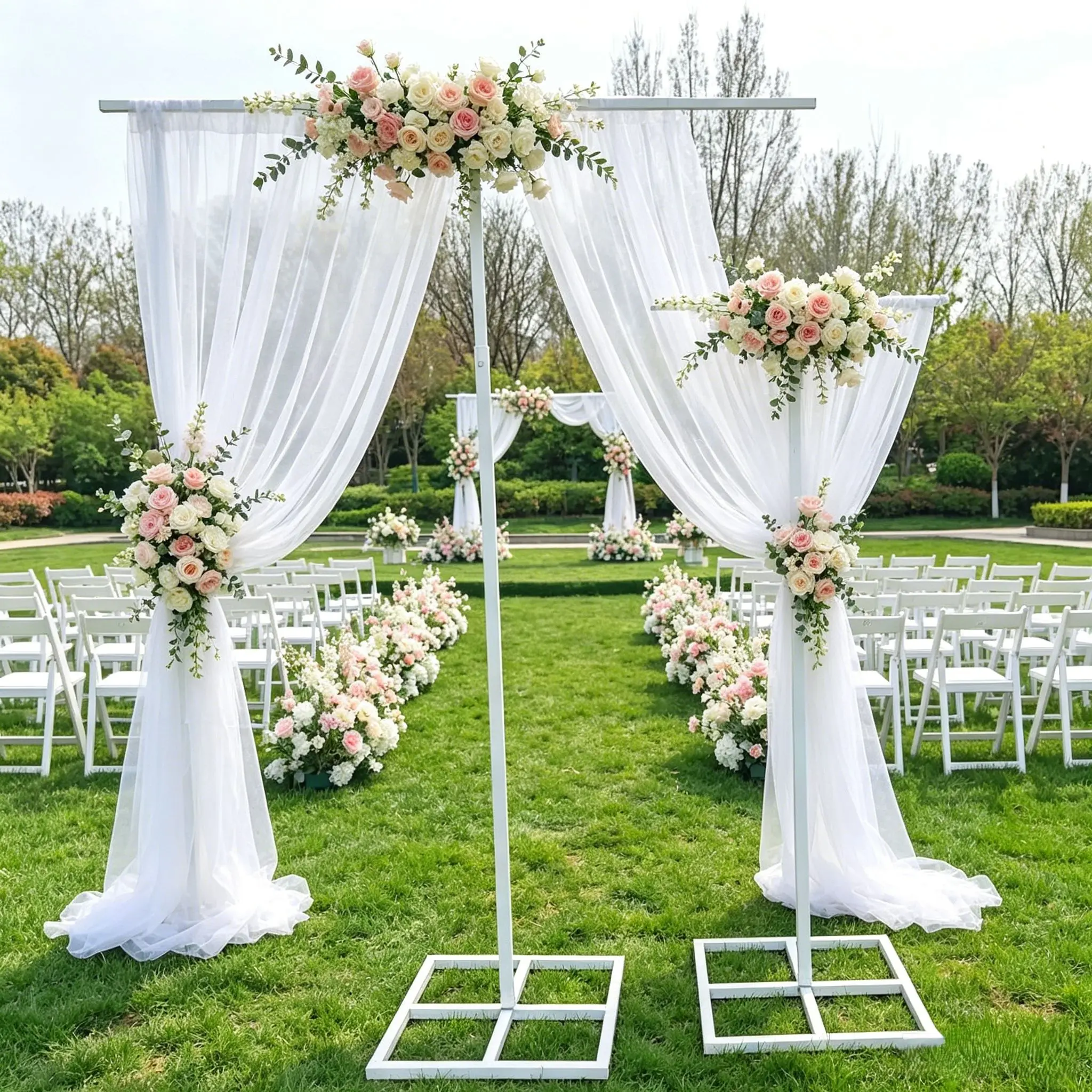 T-Shaped Adjustable Metal Backdrop Stand 5-7Pcs Lace Fabric Background Rack Outdoor Lawn Wedding Baby Shower Birthday PartyDecor
T-Shaped Adjustable Metal Backdrop Stand 5-7Pcs Lace Fabric Background Rack Outdoor Lawn Wedding Baby Shower Birthday PartyDecor