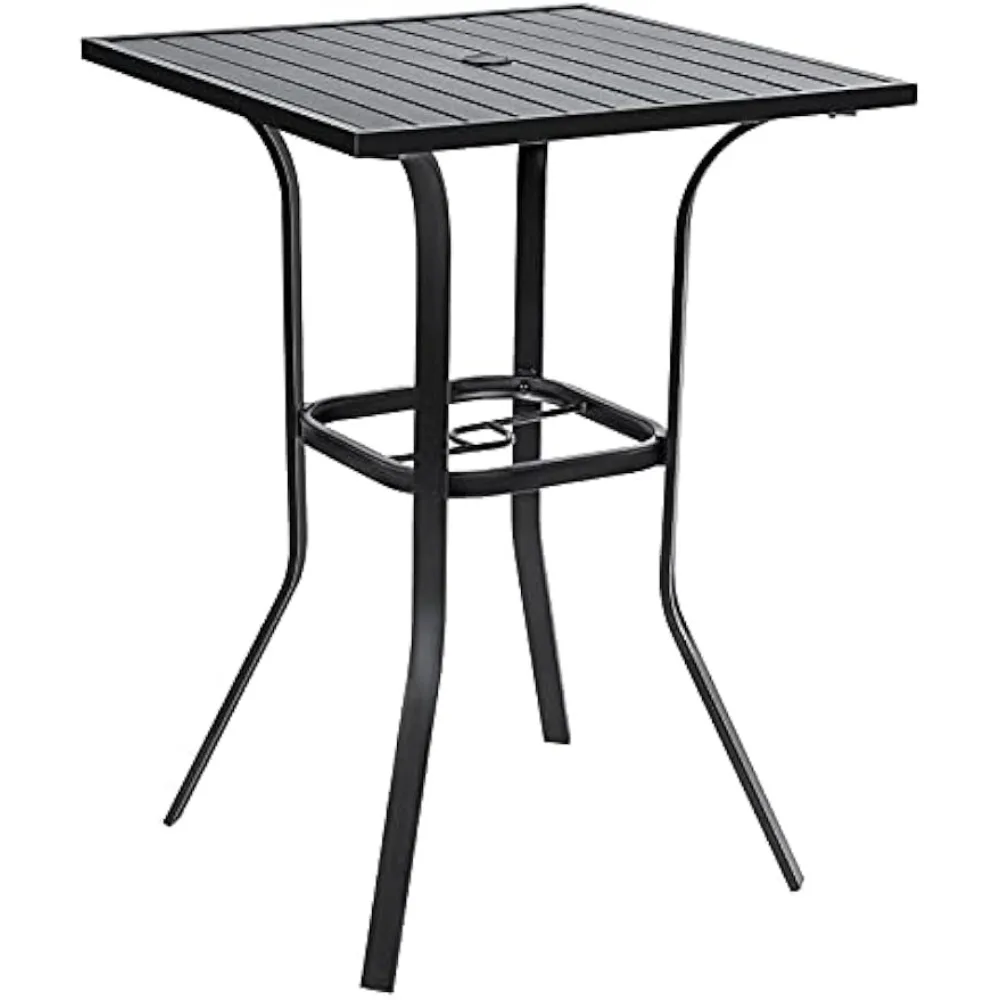 Patio Bar High 39” Table Metal Frame Outdoor Bar Bistro Table, Slatted Table Top with 1.57" Umbrella Hole, Classic Black
Patio Bar High 39” Table Metal Frame Outdoor Bar Bistro Table, Slatted Table Top with 1.57" Umbrella Hole, Classic Black