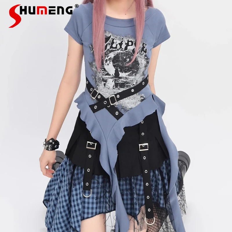 2025 Summer New Japanese Y2K Subculture T-shirt Top Pullover Art Lace Irregular High-waisted Slimming Skirt For Women's Clothing
2025 Summer New Japanese Y2K Subculture T-shirt Top Pullover Art Lace Irregular High-waisted Slimming Skirt For Women's Clothing