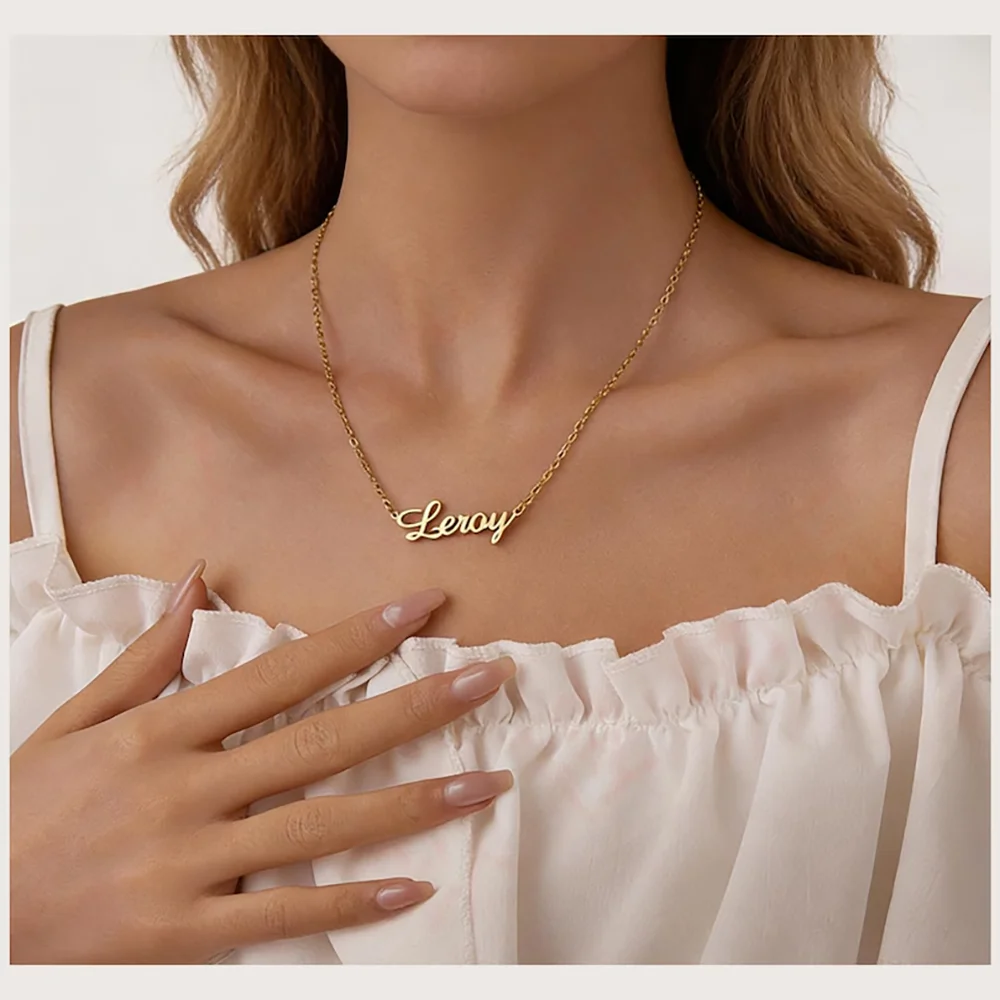 Personalized Custom Script Name Tag Necklace Stainless Steel Dainty Chain Minimalist Daily Neck Accessory For Birthday Girl
Personalized Custom Script Name Tag Necklace Stainless Steel Dainty Chain Minimalist Daily Neck Accessory For Birthday Girl