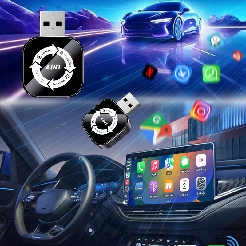Беспроводной адаптер Android Auto Carplay с функцией Mirror Link, Airplay, Bluetooth, Wi-Fi, Smart 2026, обновленный адаптер Carplay 4-в-1
Беспроводной адаптер Android Auto Carplay с функцией Mirror Link, Airplay, Bluetooth, Wi-Fi, Smart 2026, обновленный адаптер Carplay 4-в-1