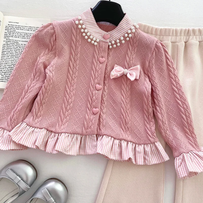 Children's Set New Autumn Girls' Knitted Cardigan Long Sleeve Casual Long Pants Baby College Style Refreshing Two-Piece Set
Children's Set New Autumn Girls' Knitted Cardigan Long Sleeve Casual Long Pants Baby College Style Refreshing Two-Piece Set