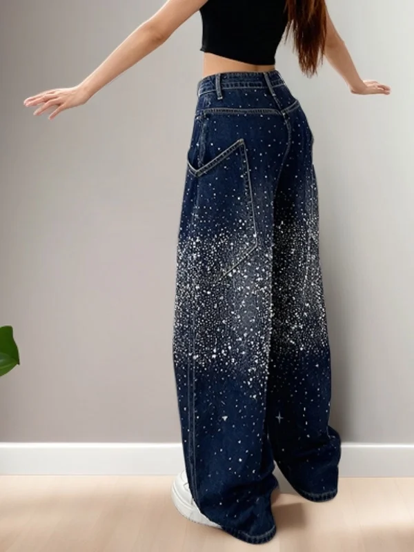 Модные блестящие прямые джинсы с высокой талией, женская одежда, универсальные банананы, повседневные широкие брюки Multi ket
Модные блестящие прямые джинсы с высокой талией, женская одежда, универсальные банананы, повседневные широкие брюки Multi ket