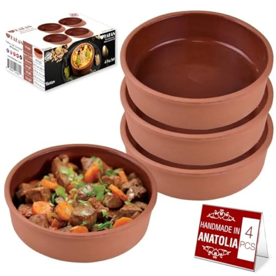 Athens Clay Bowl Set of 4, Terracotta 5.7-inch Bowls, 14.2 Oz Ancient Pottery, Glazed Inside Cooking Clay Bowls in Box, Turkish
Athens Clay Bowl Set of 4, Terracotta 5.7-inch Bowls, 14.2 Oz Ancient Pottery, Glazed Inside Cooking Clay Bowls in Box, Turkish