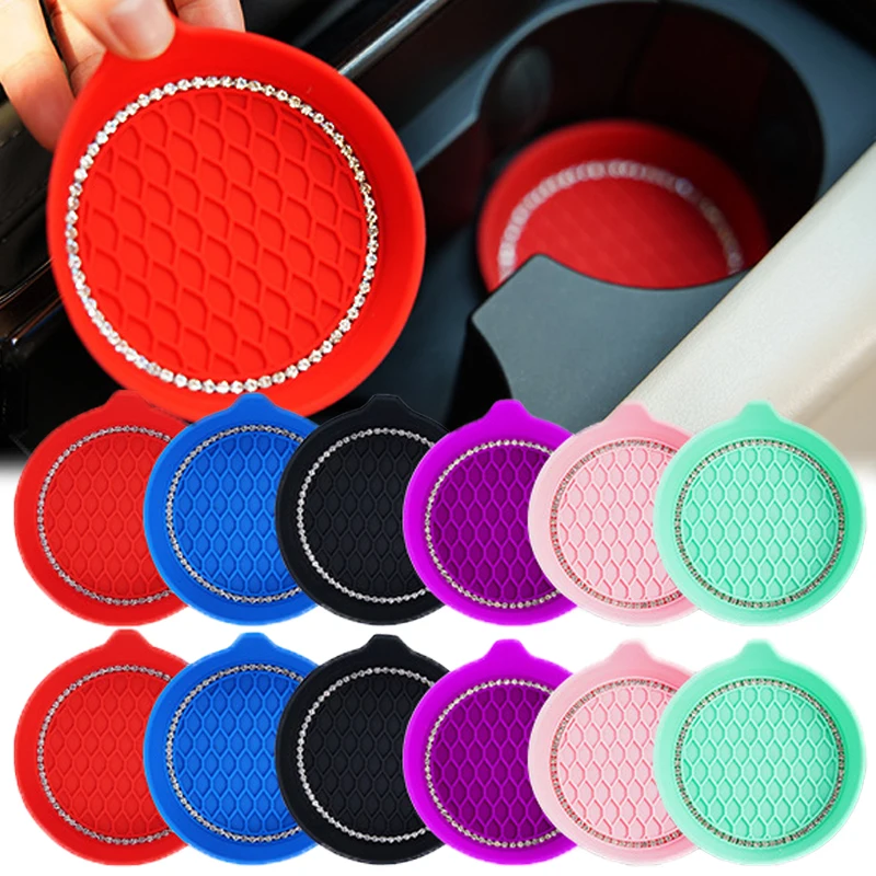 1/2Pcs Bling Rhinestone Car Coaster Water Cup Slot Mat Non-slip Silica Car Water Cup Protcetive Pads Car Interior Accessories
1/2Pcs Bling Rhinestone Car Coaster Water Cup Slot Mat Non-slip Silica Car Water Cup Protcetive Pads Car Interior Accessories