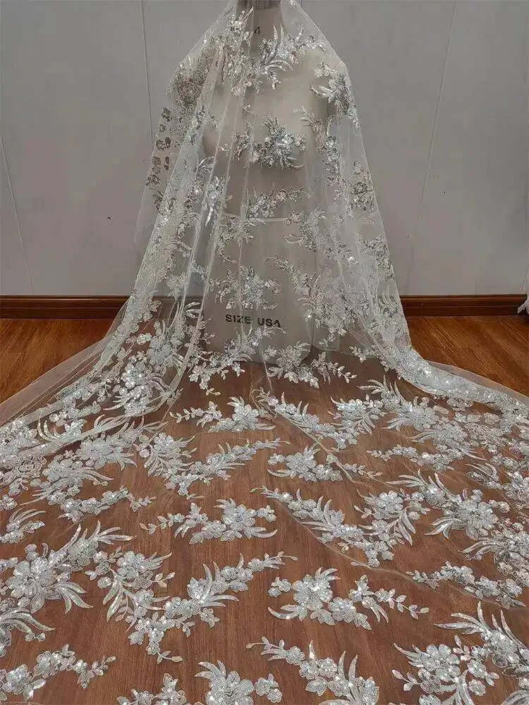 Flower Leaf Embroidery Floral Fabric Sequin Lace Mesh Wedding Dress Evening Gown Clothing Accessories
Flower Leaf Embroidery Floral Fabric Sequin Lace Mesh Wedding Dress Evening Gown Clothing Accessories
