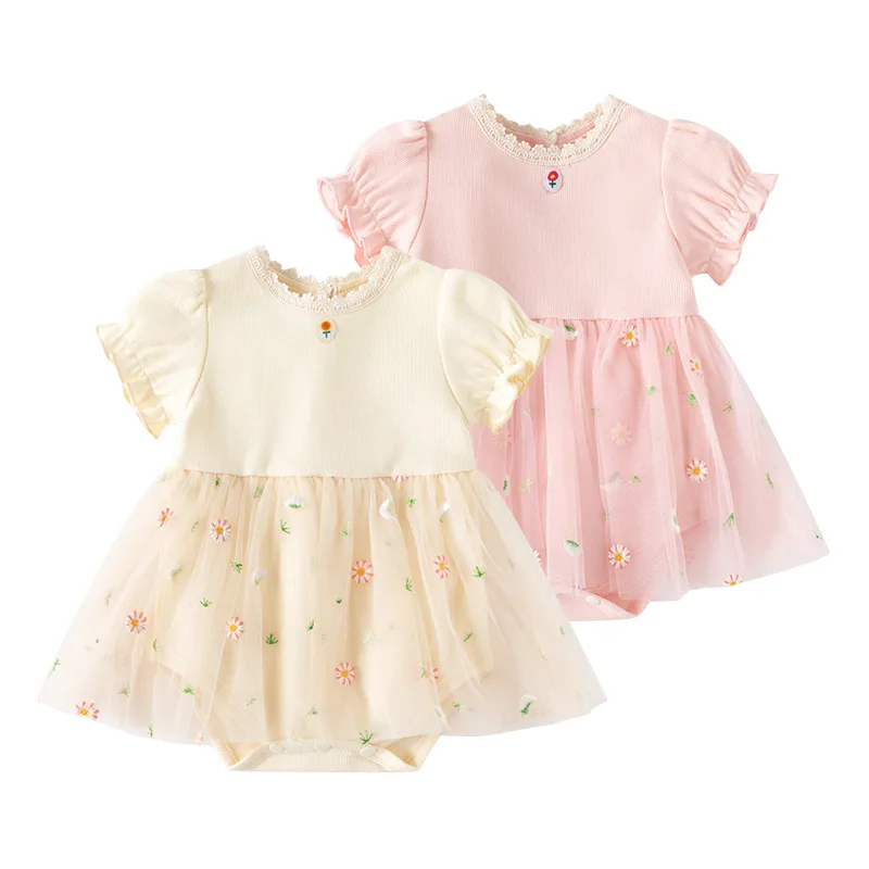 ZOETOPKID Baby Rompers Summer New Short Sleeved Bodysuit Lace Mesh Floral Skirt Sweet and Cute Solid Color Baby Girl Dress
ZOETOPKID Baby Rompers Summer New Short Sleeved Bodysuit Lace Mesh Floral Skirt Sweet and Cute Solid Color Baby Girl Dress