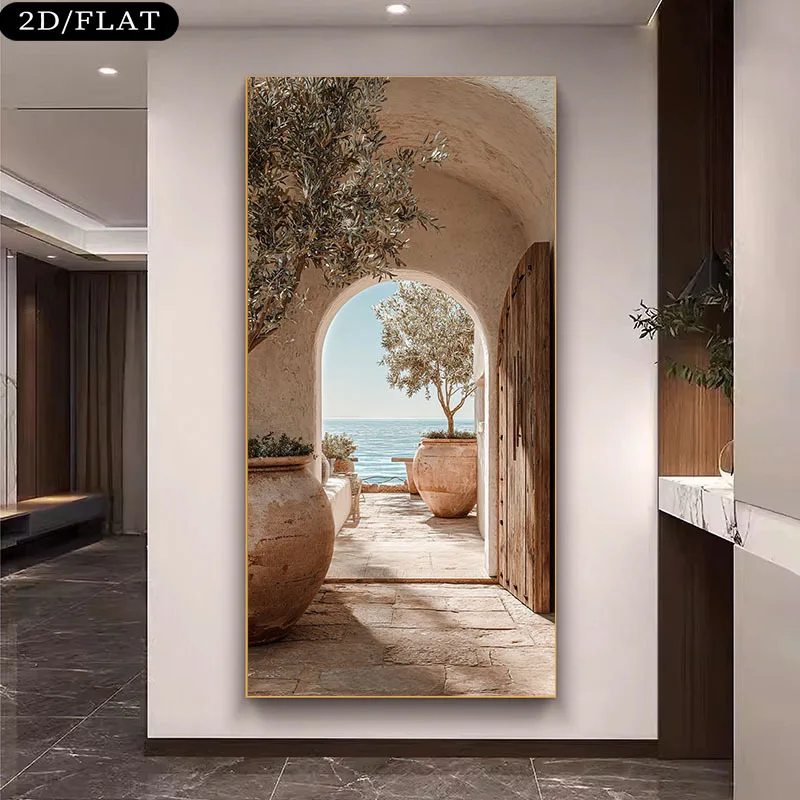 2D Flat Modern Spanish Olive Tree & Arch Canvas Wall Art - Frameless Mediterranean Realistic Canvas Prints for Living Room Decor
2D Flat Modern Spanish Olive Tree & Arch Canvas Wall Art - Frameless Mediterranean Realistic Canvas Prints for Living Room Decor