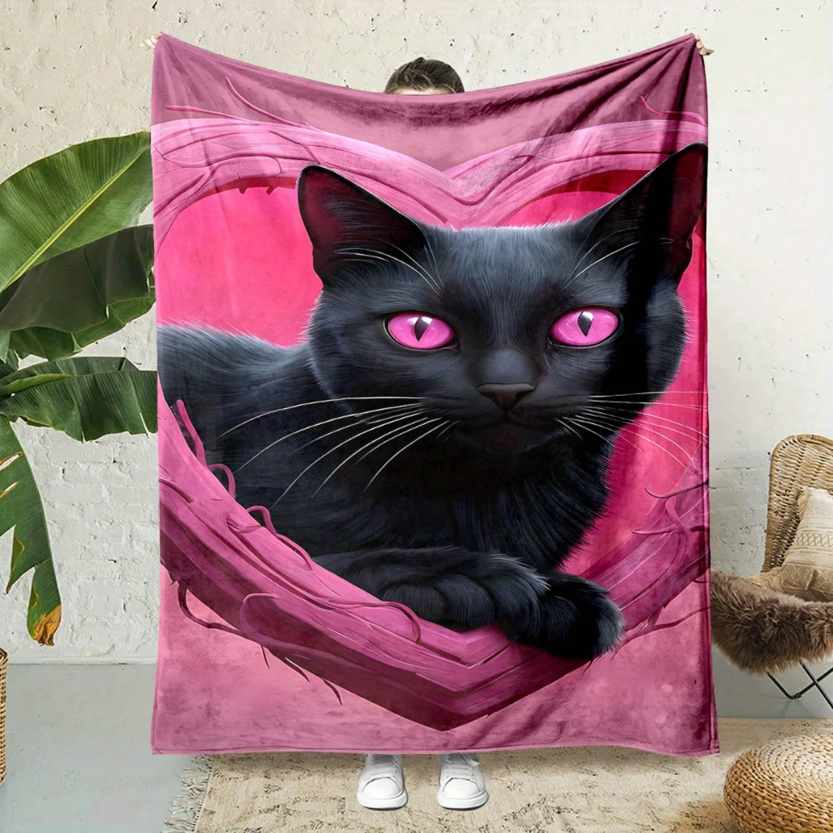 Фланелевое одеяло с принтом черной кошки — мягкое и теплое, идеально подходит для домашнего декора, постельного белья, кемпинга или путешествий, Рождества.
Фланелевое одеяло с принтом черной кошки — мягкое и теплое, идеально подходит для домашнего декора, постельного белья, кемпинга или путешествий, Рождества.