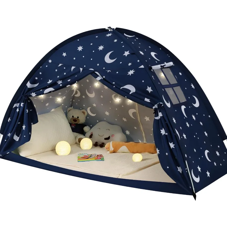 Full Size Bed Tent for with Star Lights Blackout Privacy Space Indoor Breathable Portable Floor Bed Tent for Boys and Girls Dar
Full Size Bed Tent for with Star Lights Blackout Privacy Space Indoor Breathable Portable Floor Bed Tent for Boys and Girls Dar