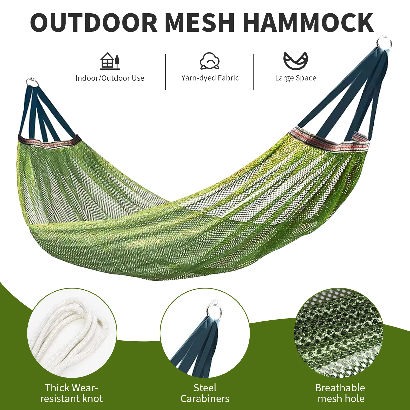 Hickened Rope Hammock Garden Outdoor Mesh Hammock Portable Double Hanging Bed with Bag Simple Outdoor Hammock
Hickened Rope Hammock Garden Outdoor Mesh Hammock Portable Double Hanging Bed with Bag Simple Outdoor Hammock