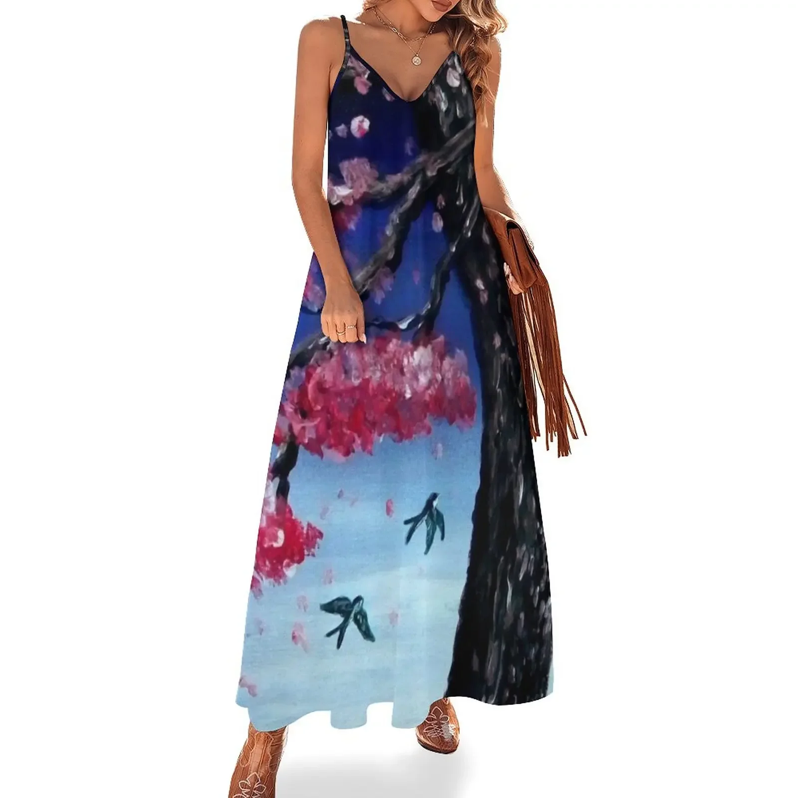 Cherry Blossoms Sleeveless Dress evening dress ladies long sleeve dress womans clothing Elegant gown
Cherry Blossoms Sleeveless Dress evening dress ladies long sleeve dress womans clothing Elegant gown