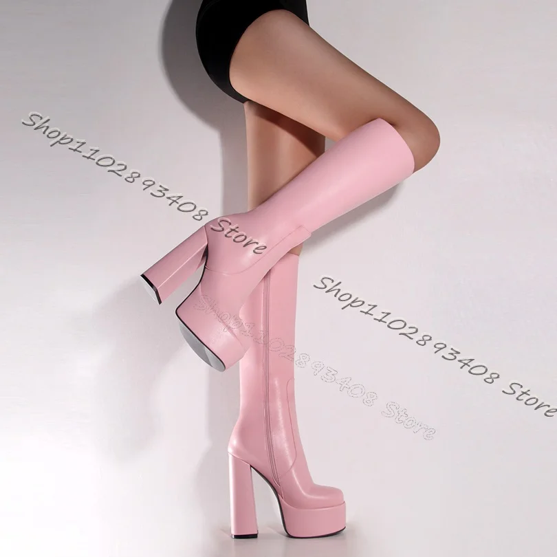 Pink Platform British Style Boots Women Spring Round Toe Chunky Heels Back Zipper Shoes Solid Elegant Boots Zapatos Para Mujere
Pink Platform British Style Boots Women Spring Round Toe Chunky Heels Back Zipper Shoes Solid Elegant Boots Zapatos Para Mujere