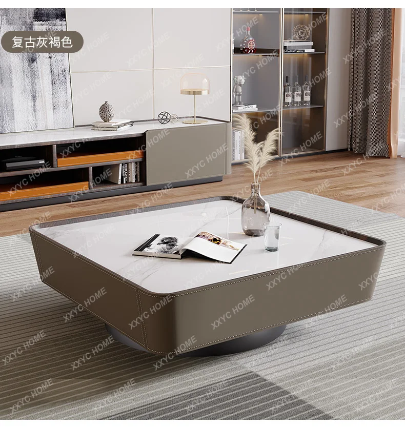 QQ minimalist saddle modern light luxury square living room rock slab coffee table
QQ minimalist saddle modern light luxury square living room rock slab coffee table