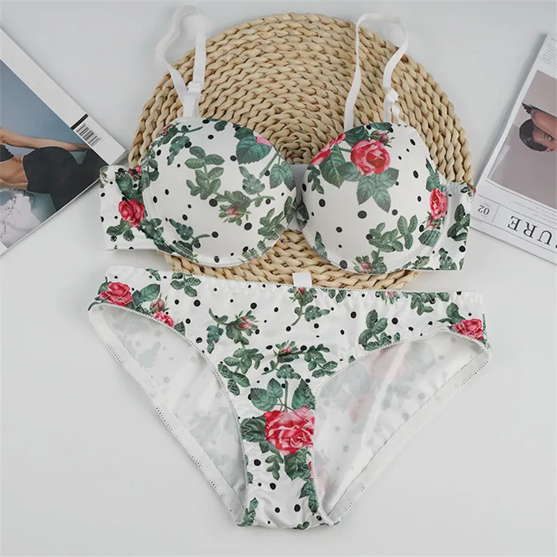 Women Lingerie Sets Fashion Flowers Sexy Underwear Green White Printed Underwire Seamless Bra Romantic Push Up Bra Brief Sets
Women Lingerie Sets Fashion Flowers Sexy Underwear Green White Printed Underwire Seamless Bra Romantic Push Up Bra Brief Sets