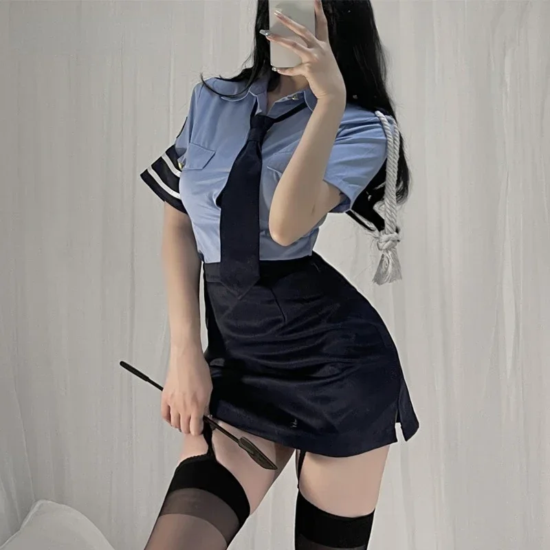 Sexy And Fun Lingerie Female Police Uniform Flight Attendant Uniform Professional Nightclub Short Skirt Ultimate Temptation S698
Sexy And Fun Lingerie Female Police Uniform Flight Attendant Uniform Professional Nightclub Short Skirt Ultimate Temptation S698