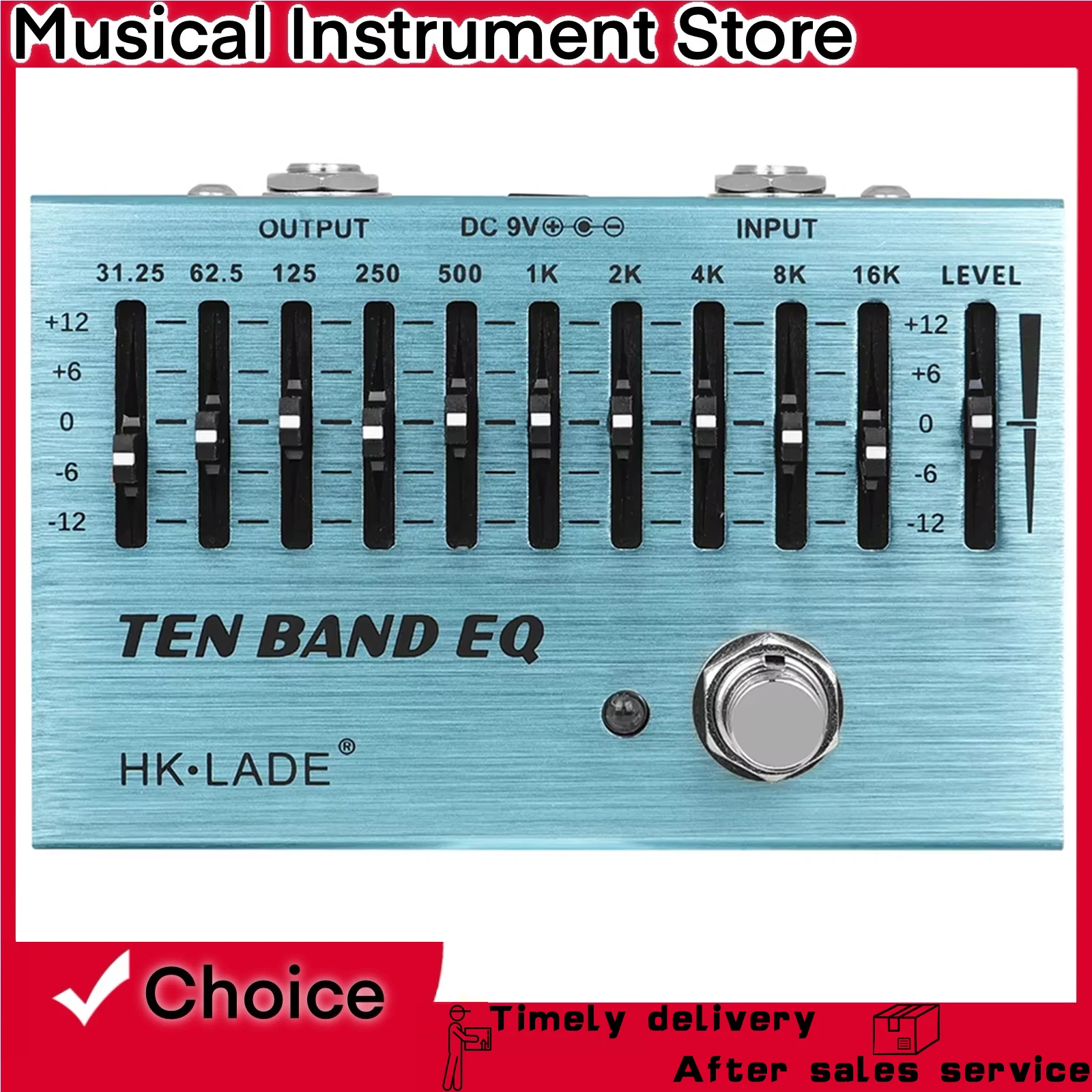HK-LADE Electric Guitar Effect Pedal 10 Band EQ Controller Equalizer True Bypass Adjustable Knobs Electric Guitar Accessories
HK-LADE Electric Guitar Effect Pedal 10 Band EQ Controller Equalizer True Bypass Adjustable Knobs Electric Guitar Accessories