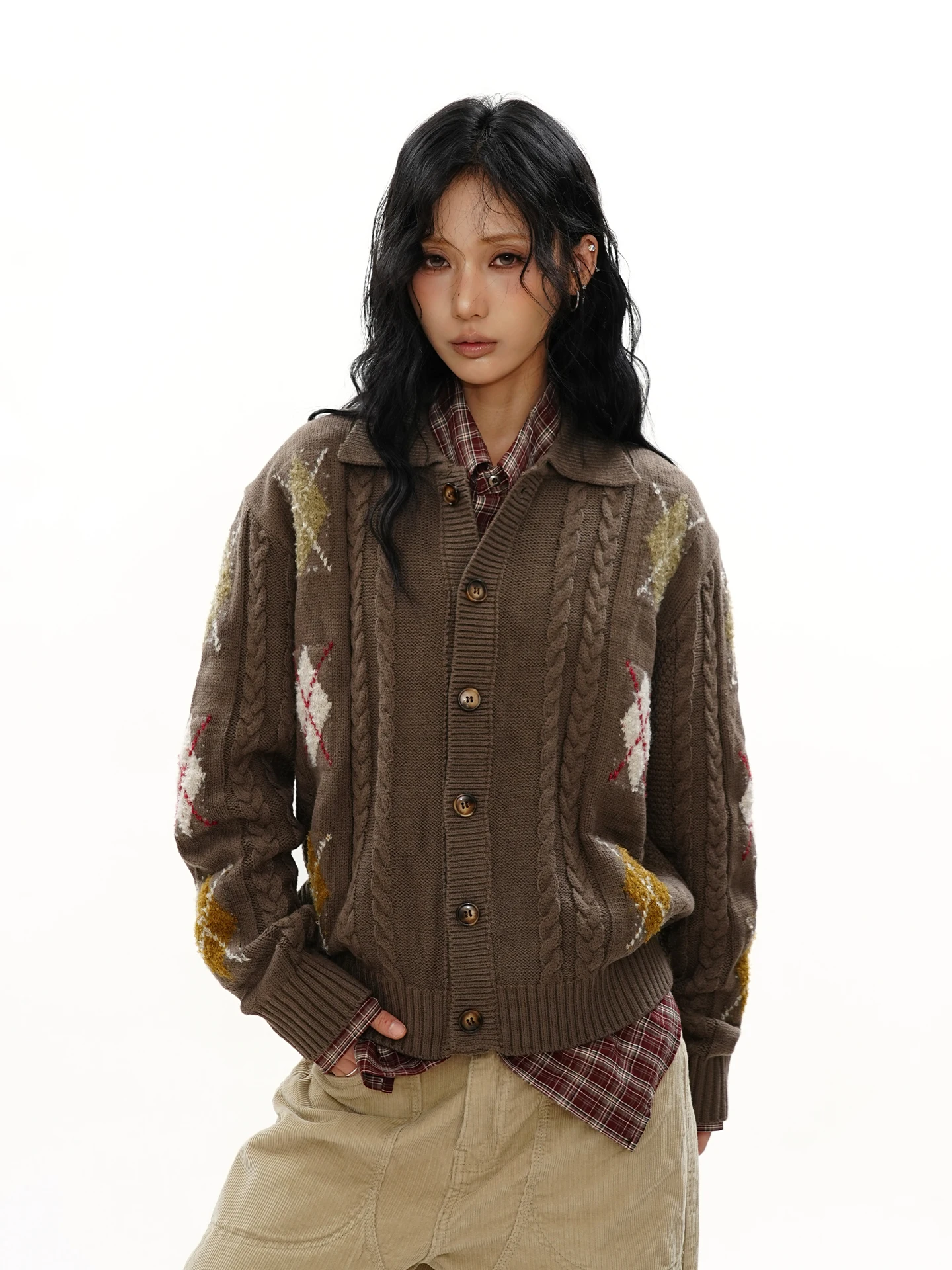 Casual Knitted Sweater Geometric Patterned Linen Design ex Vintage Sle College Faion Loose Fit Autumn Winter Sweater
Casual Knitted Sweater Geometric Patterned Linen Design ex Vintage Sle College Faion Loose Fit Autumn Winter Sweater