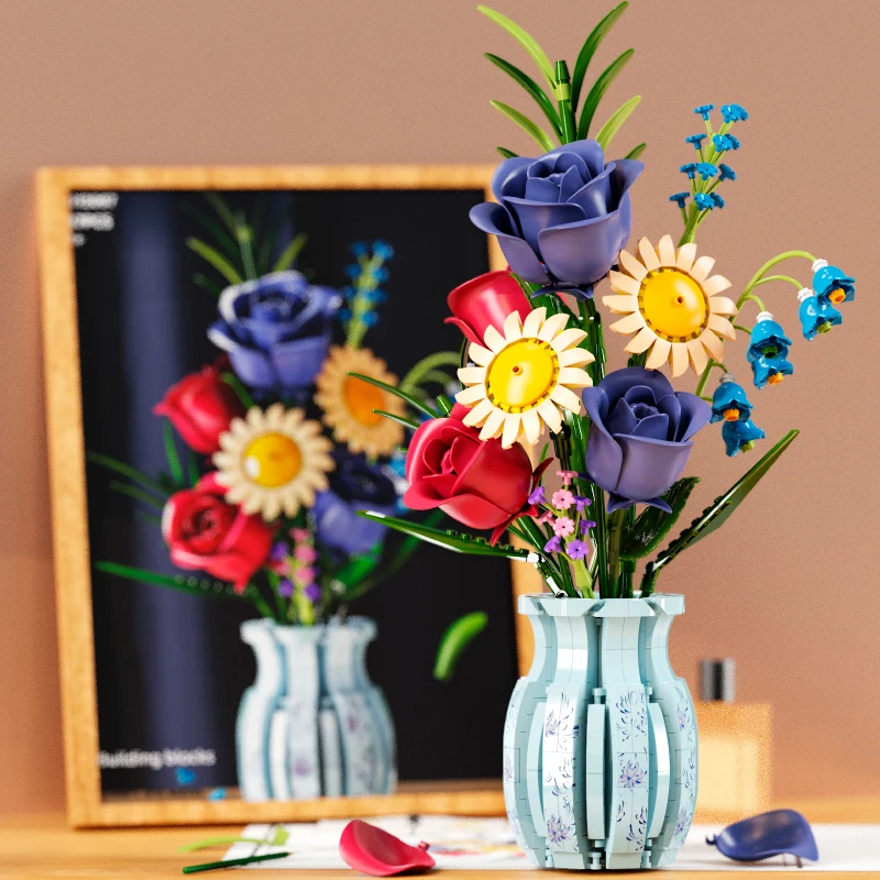 Building Block Flower Bouquet Set with Vase, DIY Creative Craft Gift for Girls and Women, Home Desk Decor
Building Block Flower Bouquet Set with Vase, DIY Creative Craft Gift for Girls and Women, Home Desk Decor