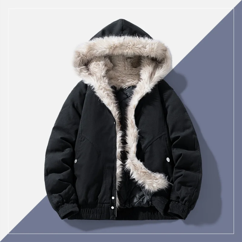 American Retro Hooded Cotton Jacket Men's Winter Thick Warm Windproof Loose Cotton Coat Mountain Eagle Outerwear
American Retro Hooded Cotton Jacket Men's Winter Thick Warm Windproof Loose Cotton Coat Mountain Eagle Outerwear