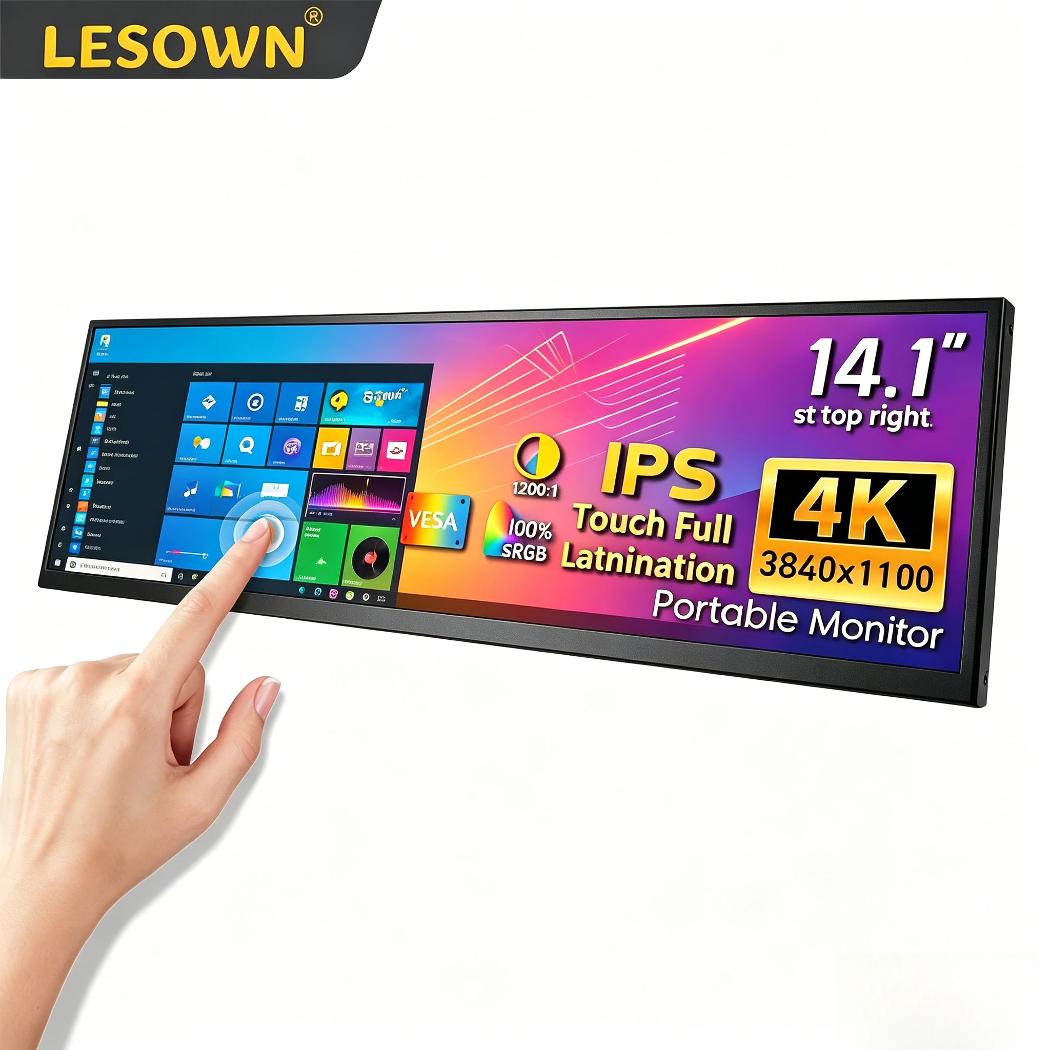 LESOWN 4K Bar Touch Screen 14.1" Capacitive Maker Panel MiniHDTV Extension Monitor for Jetson Nano Dev Kit Board
LESOWN 4K Bar Touch Screen 14.1" Capacitive Maker Panel MiniHDTV Extension Monitor for Jetson Nano Dev Kit Board