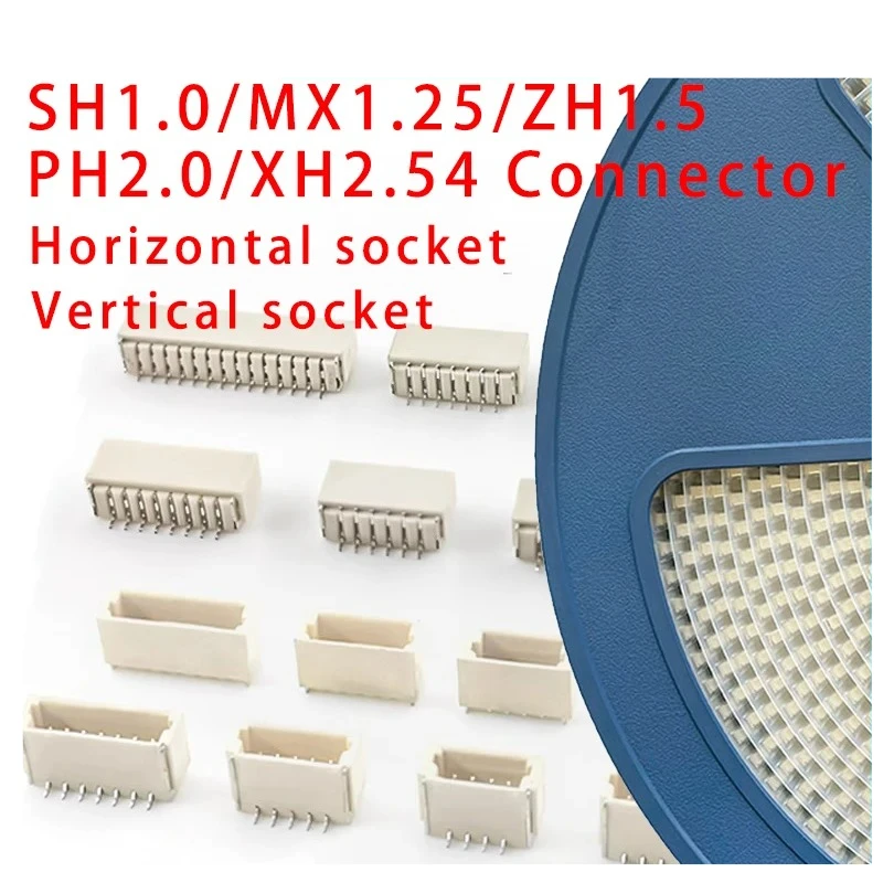 Tape packaging JST SH1.0/MX1.25/ZH1.5/PH2.0/XH2.54 Connector 2 3 4 5 6 7 8Pin SMT SMD Vertical /Horizontal Type Socket Housing
Tape packaging JST SH1.0/MX1.25/ZH1.5/PH2.0/XH2.54 Connector 2 3 4 5 6 7 8Pin SMT SMD Vertical /Horizontal Type Socket Housing