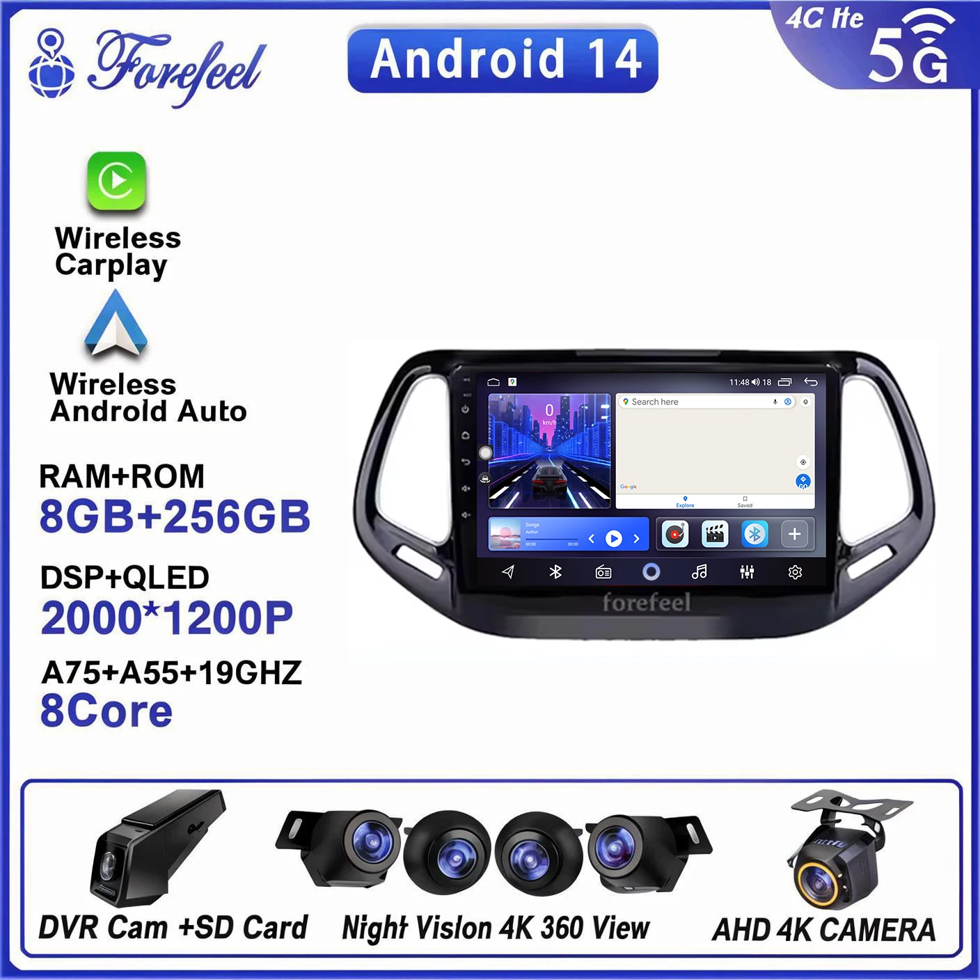Qualcomm 2K Android 16 For Jeep Compass 2 Mp 2016 2017 2018 2019 Multimedia Navigation Gps Auto Radio Player Car Stereo Carplay
Qualcomm 2K Android 16 For Jeep Compass 2 Mp 2016 2017 2018 2019 Multimedia Navigation Gps Auto Radio Player Car Stereo Carplay