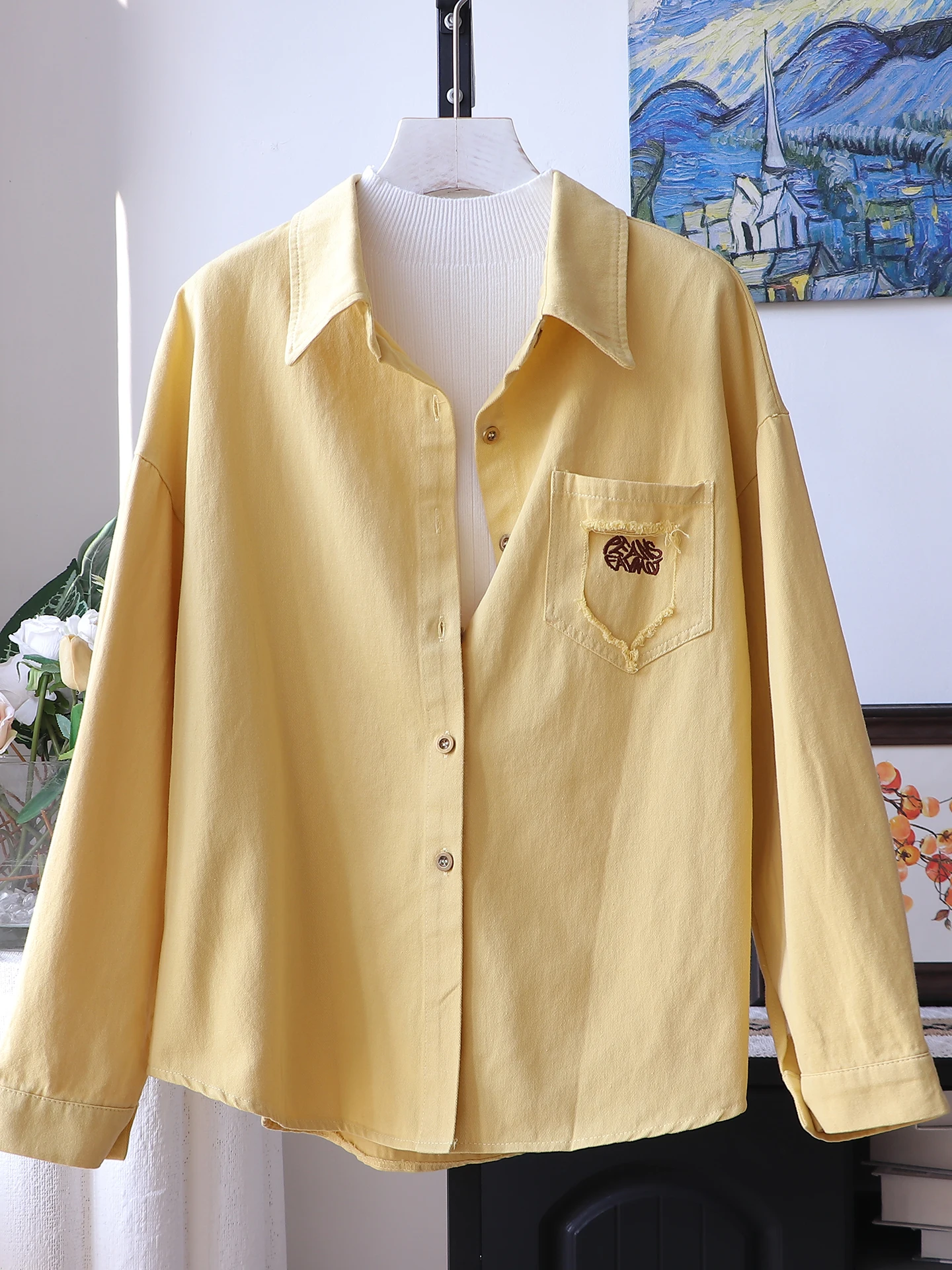 Spring Autumn Embroidered Cotton Shirt Women's Fashion Long Sleeve Design Sense Ladies Top Outerwear Jacket
Spring Autumn Embroidered Cotton Shirt Women's Fashion Long Sleeve Design Sense Ladies Top Outerwear Jacket
