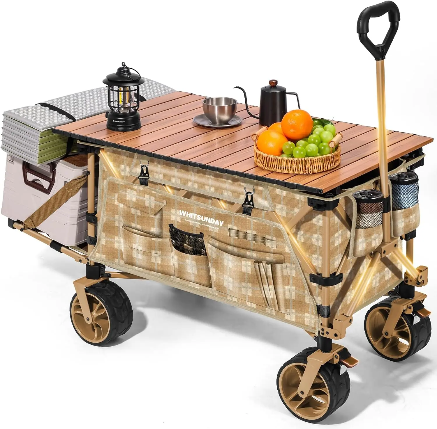 Collapsible Folding Wagon with Table, Heavy Duty Utility Beach Wagons with All-Terrain Wheels for Camping,Garden,Sports Yellow
Collapsible Folding Wagon with Table, Heavy Duty Utility Beach Wagons with All-Terrain Wheels for Camping,Garden,Sports Yellow